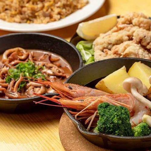 旬素材と手作りの調味で仕上げる鉄板料理!