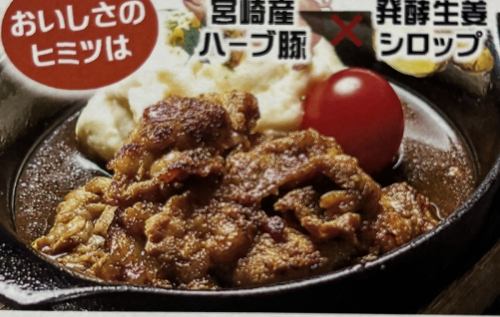 宮崎産ハーブ豚の生姜焼き