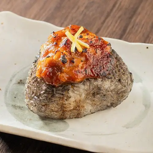 Charcoal-grilled rice ball