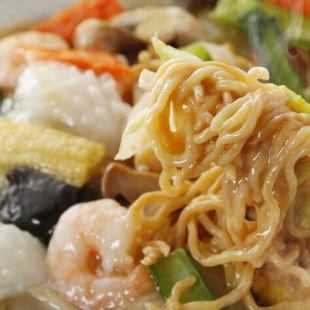 Shark Fin Fried Rice with Thick Sauce / Fried Noodles with Mixed Vegetables and Thick Sauce