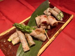 고기 감기 3 종 모듬 ~ 아스파라, 토마토, 오쿠라 각 2 개 ~