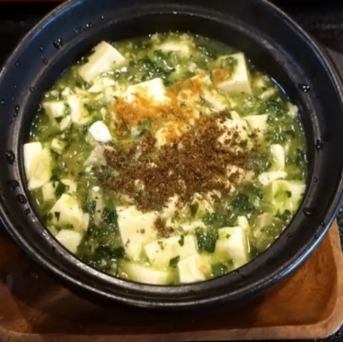野菜ペーストのグリーン麻婆豆腐