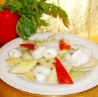 Stir-fried pine cone, squid and celery