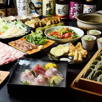 【越後名物&鮮魚4種】3時間飲み放題付「宴コース」炙り牛タタキや越後もち豚しゃぶなど