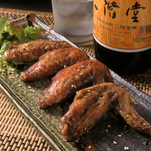 若鶏のから揚げ/手羽先(唐揚げ・塩焼き)4本/自家製！どて煮