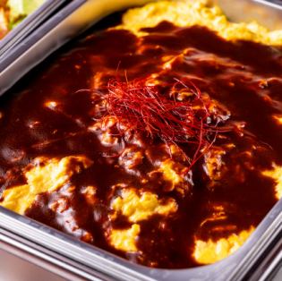 Omelet rice with homemade demi-glace sauce
