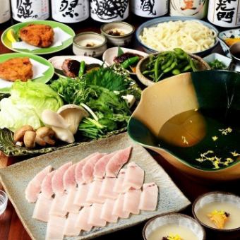 仅限食物【豪华◎品尝著名的金枪鱼涮锅～金枪鱼涮锅套餐】（共8道菜品）6,500日元