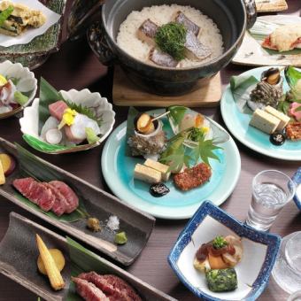 お料理のみ【２大名物・鮪しゃぶしゃぶ＆鯛めしをご堪能~湊〇コース】（全7品）6,500円