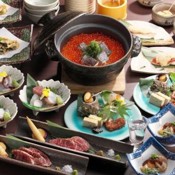 お料理のみ【２大名物・鮪しゃぶしゃぶ＆鯛めしをご堪能~湊〇コース】（全８品）8,500円