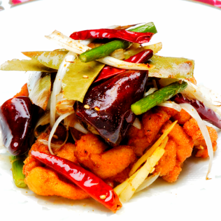 Stir-fried Shingen chicken and Sichuan red pepper