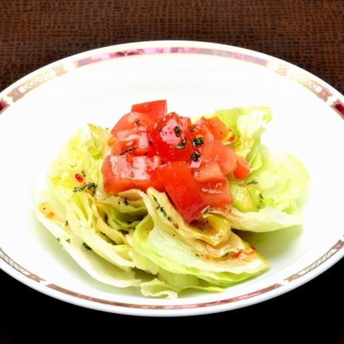 Fresh lettuce and tomato salad