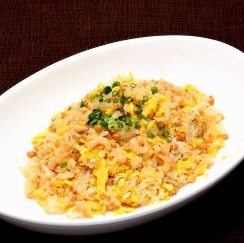 Fried rice with natto and dried shrimp