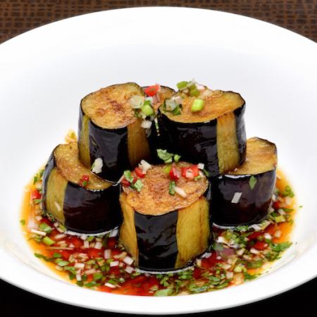 Chinese style fried soaked eggplant