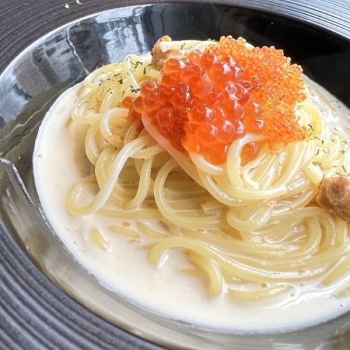 ◆Rich pasta with sea urchin and salmon roe◆