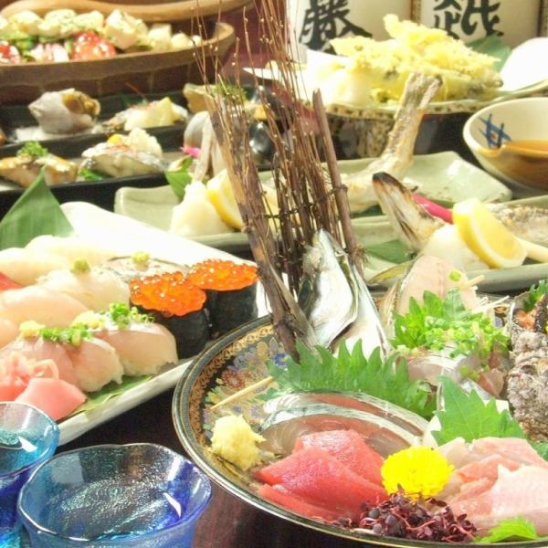 Fresh! Morning local fish course!! 10 dishes in total [120-minute all-you-can-drink with plenty of famous sake] 4,980 yen