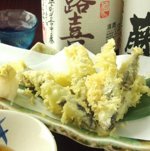 Young sweetfish tempura