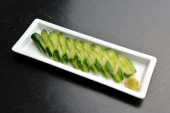 Handmade changer / lightly pickled cucumber / tomato slice