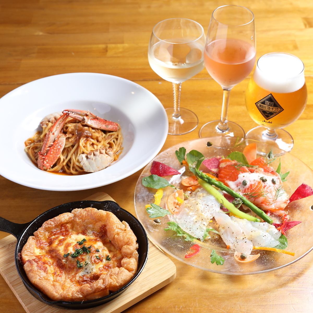 沼津直送の新鮮な魚を使った料理や、生パスタが美味しい♪貸切宴会等も可能です！