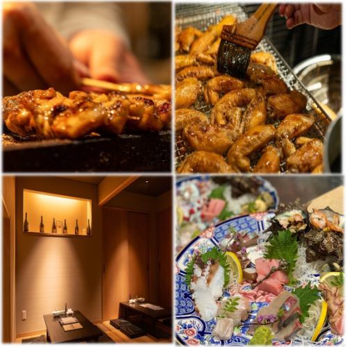 [For various banquets] [2 hours all-you-can-drink included] 5 types of yakitori, motsu nabe, chicken wings <8 dishes in total> [Luxury banquet course] 6,050 yen