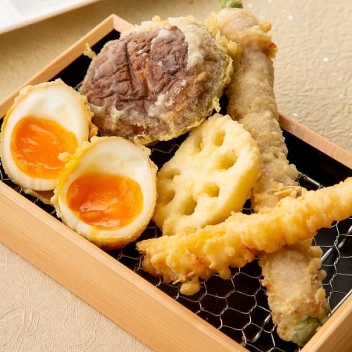 For tempura, choose your favorite shimamasu, matcha salt, and shichimi.