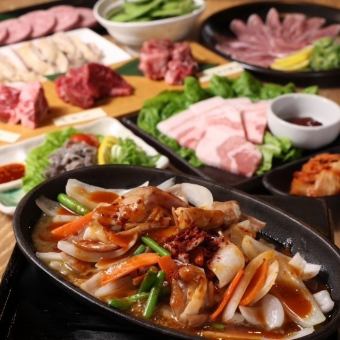 ３H飲み放題付★蜂ヤ厳選焼肉が楽しめる12品コース5000円（税込）