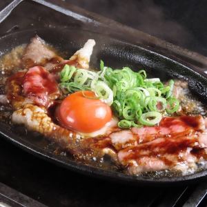 Grilled shabu-shabu topped with specially selected egg