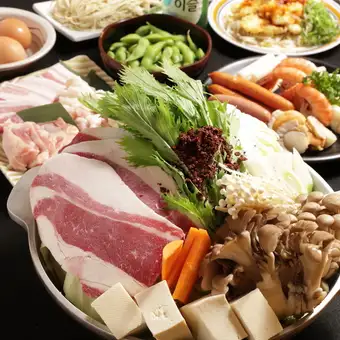 3H飲み放題付★秋の得★名物旨辛牛鍋コース！お好きなトッピングが選べてボリューム満点♪