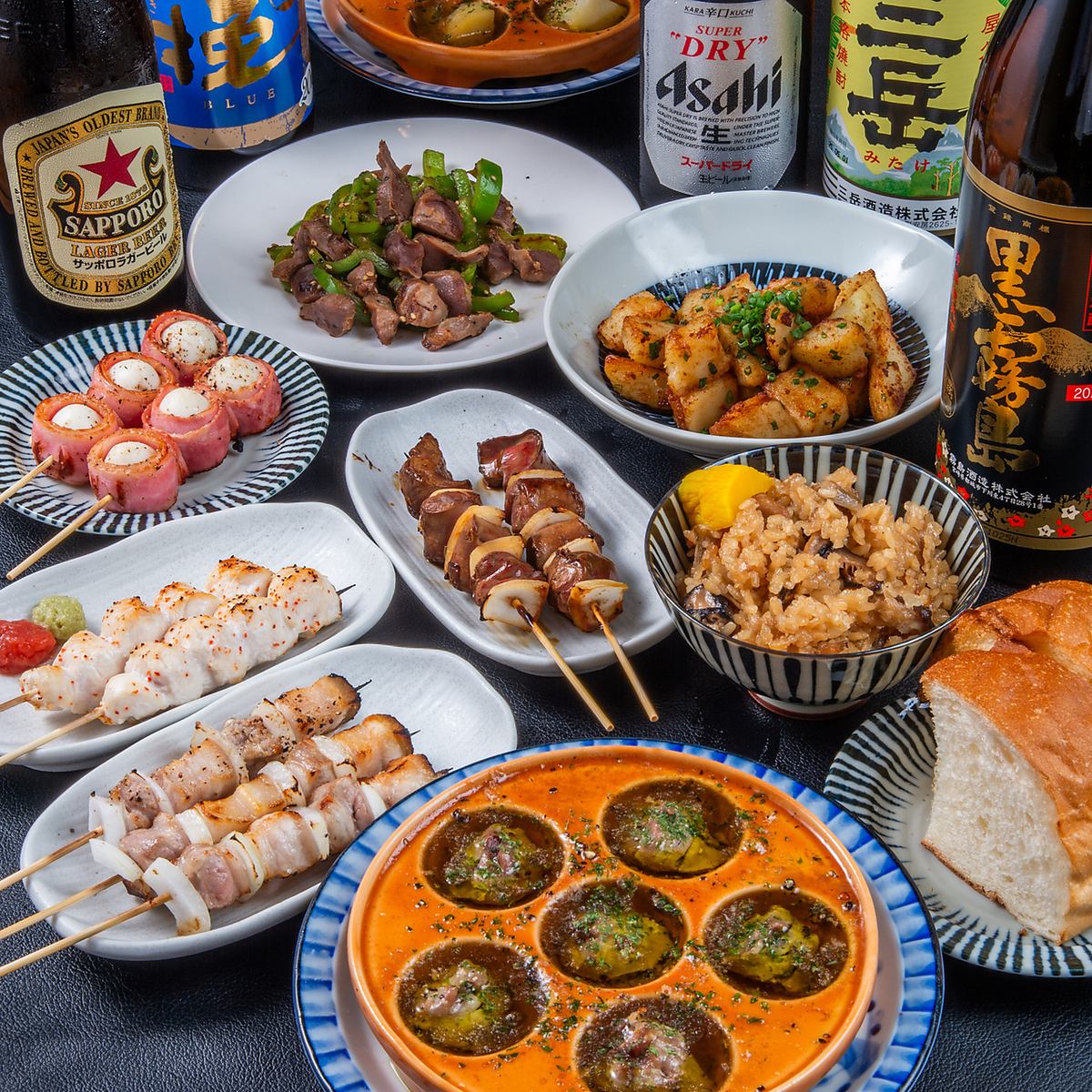 渡辺通駅から徒歩8分の国産鶏の絶品焼鳥170円(税込)~と絶品鉄板料理が楽しめるお店★