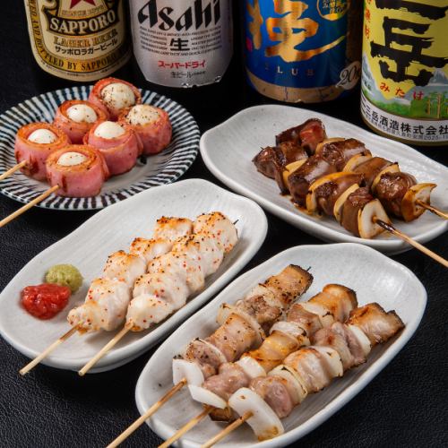 Enjoy a blissful time with exquisite yakitori and a wide variety of alcoholic drinks...♪
