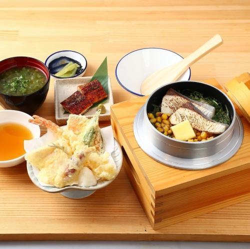 [旨] 炙りカンパチと焼きとうもろこしの釜飯定食
