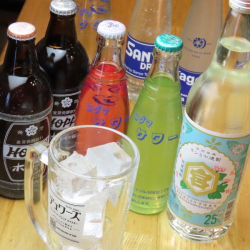 豊富な割り材ドリンク