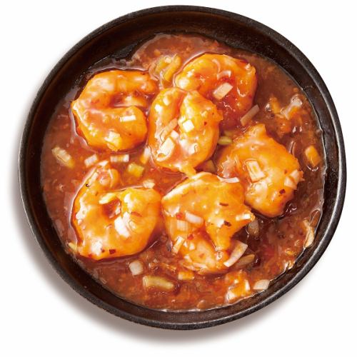 Large shrimp boiled in chili sauce