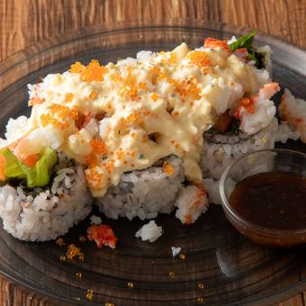 California roll (salmon, cream cheese, avocado)