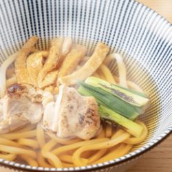 九条葱とあぶり鶏の柚子風味うどん