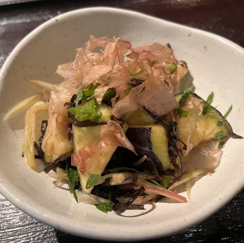Mizunasu and myoga with salted kelp