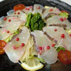 Sakura sea bream carpaccio