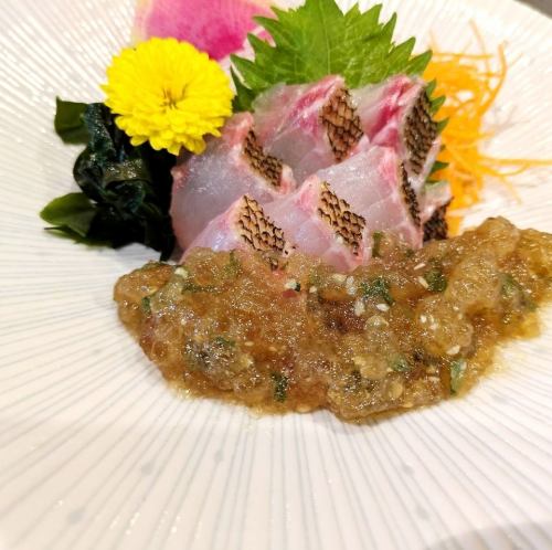 Seared grunt sashimi from the Goto Islands