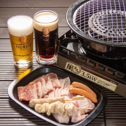 [Limited quantity] {Buffet course with BBQ} ~Himeji rooftop beer garden 120 minutes all-you-can-eat & all-you-can-drink~