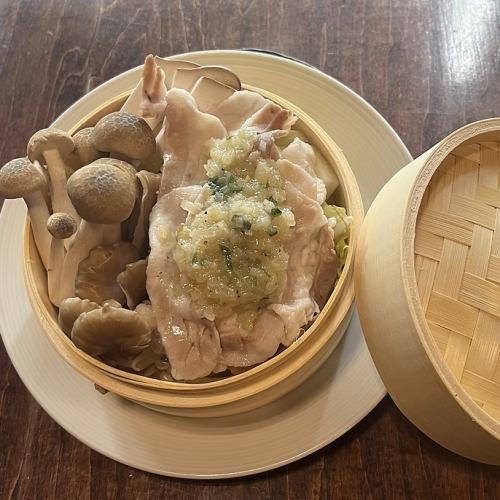 黒豚のネギ塩蒸し