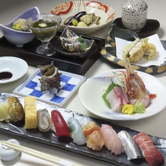 【板前おまかせ】厳選素材の旬を味わう おまかせ握りと逸品の特別コース＜全8品＞6600円(税込)