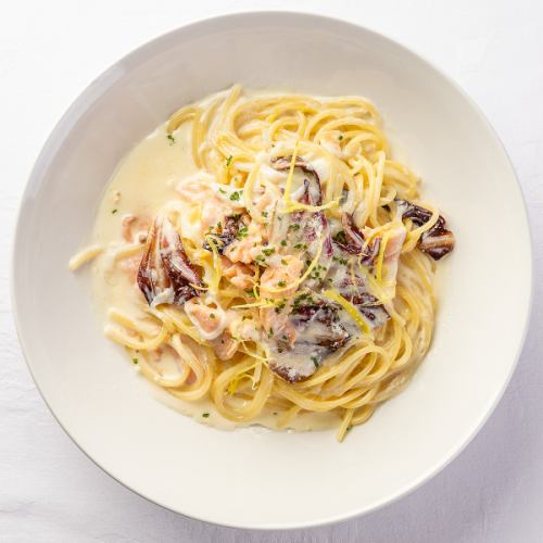 スモークトラウトサーモンとトレビスのレモンクリームパスタ　セット