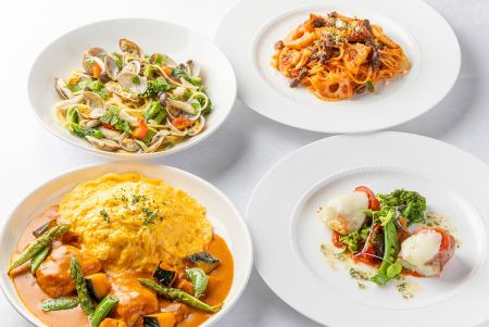 【パスタは+100円で大盛りも承ります。】