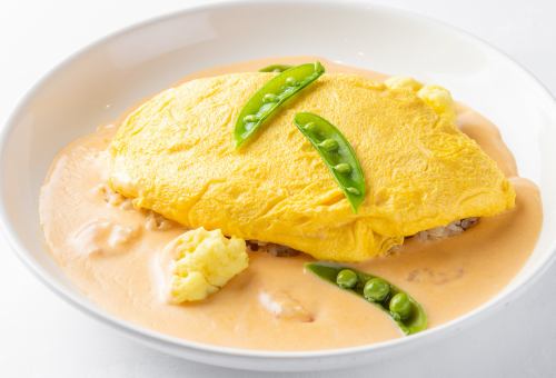 チ-ズたっぷり海老クリ-ムオムライス セット