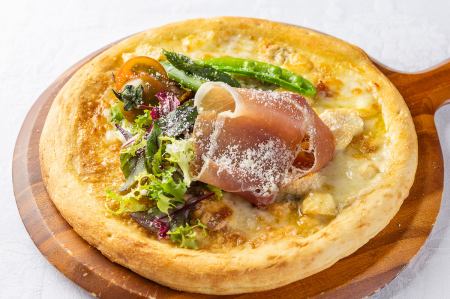 クアトロフォルマッジ 生ハムサラダピザ　　セット