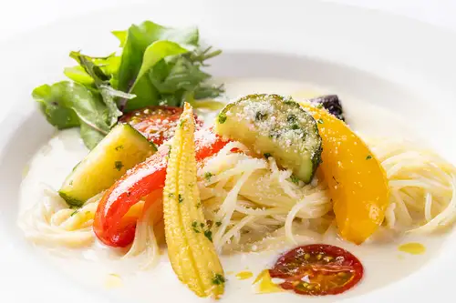 ヴィシソワーズとマリネ野菜の冷製スープパスタ セット