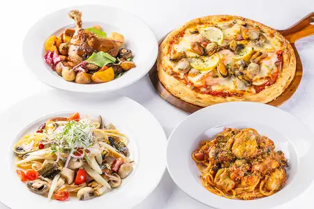【パスタは+100円で大盛りも承ります。】