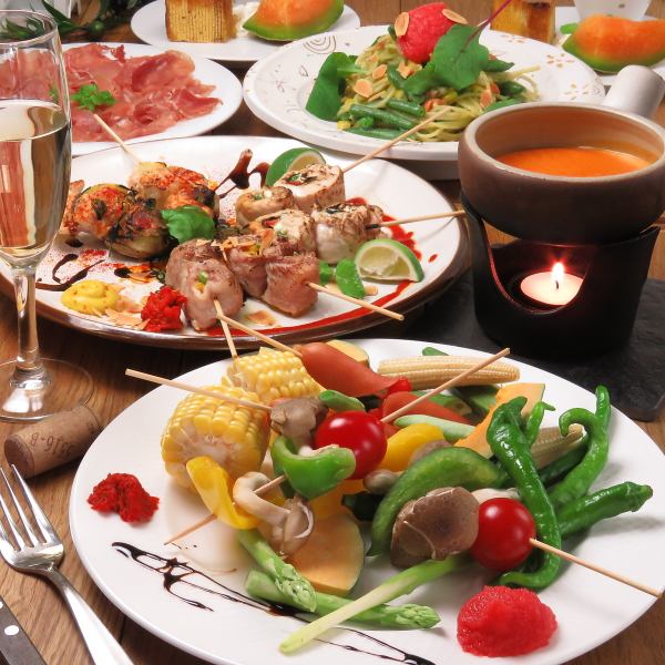 Assorted meat 7-course barbouda 3,900 yen course★120 minutes of all-you-can-drink included (sparkling included♪)