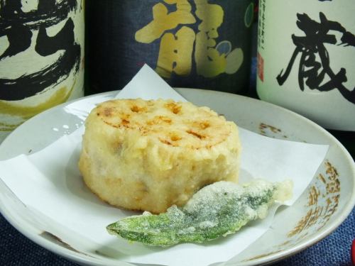 Hot fried Kaga lotus root tempura