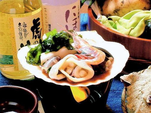 ◆【能登いしり貝焼き】石川能登の魚醤油で魚や野菜を煮込む  全5品5200円