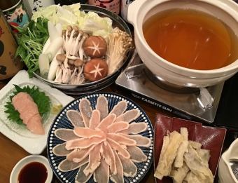 阿波须太鸡胸肉涮锅8道菜套餐 3,380日元（含税） 2人起